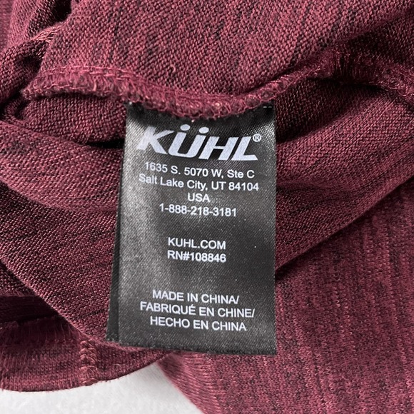 Kuhl Lea Dress Women Large Red Cowl Neck Long Sleeve Pockets Thumbholes - Picture 8 of 14